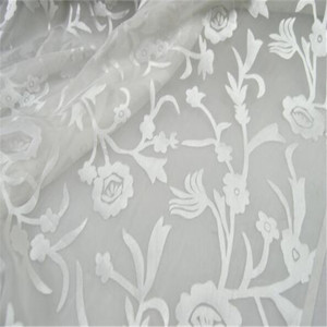 Tissu en opale le plus vendu en couleur blanche, tissu en soie opale burn-out, prêt pour la peinture, le dessin floral, populaire - Product Image 3