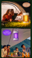 Lampe anti-moustiques électrique portable avec lumière UV et choc électrique, utilisation domestique et en camping en plein air, répulsif contre les insectes