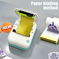 Printer Tato Portabel 2026 Tanpa Tinta, Printer Label Termal Mini, Printer Transfer Tato Nirkabel Saku Sensitif Panas