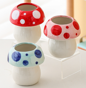 Porte-bougie en céramique en forme de champignon mignon, vente en gros, décoration de table nordique - Product Image 4