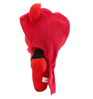 En gros, Peluche Démon à Capuche Rouge Super Douce, Modèle 'Cool Kid' de la Série 'Team Cool Kid Join Today', en Maille, Cadeau pour les Fans d'Halloween
