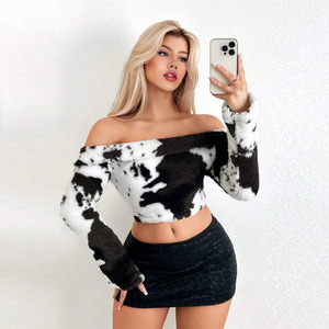 <span class=keywords><strong>Top</strong></span> court imprimé <span class=keywords><strong>dos</strong></span> <span class=keywords><strong>nu</strong></span> en tissu dobby vintage, coupe ajustée sexy, nouvelle collection automne-hiver, vente chaude - Product Image 6