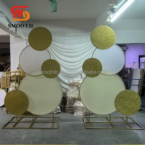 SMOOTH Customized Gold <b>Wedding</b> Stage Decoration Metal Arch Hall Backdrop Metal Stand Wall Iron <b>Frame</b> Stand - Product Image 2