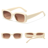 Lunettes de soleil carrées rétro DL UV400 à monture intégrale bleu rose