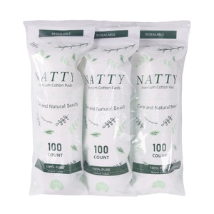 Tampons de <span class=keywords><strong>coton</strong></span> dégraissants stériles, tampons de <span class=keywords><strong>coton</strong></span> à trois couches épaissis refermables, tampons démaquillants avec bords pressés, 100 pièces - Product Image 1