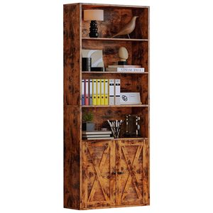 Librería de madera de 70 pulgadas personalizada OEM, 6 estantes, almacenamiento de exhibición sin puerta para el hogar, oficina, sala de estar, dormitorio moderno - Product Image 1