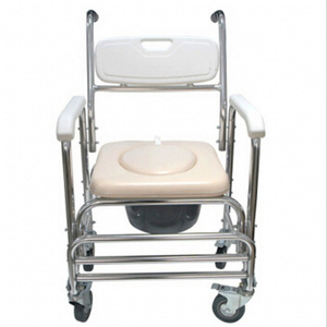 Wheeled <b>Commode</b> <b>Chair</b> With Bedpan Foldable Indoor Hospital <b>Chair</b> For Disabled - Product Image 1