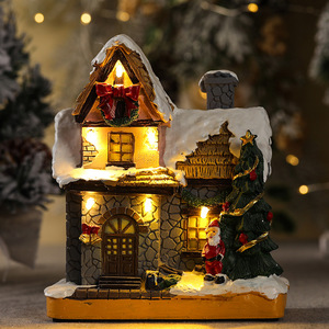 6 "樹脂クリスマスシーンビレッジハウスタウン、暖かい白色LEDライト付き - Product Image 2