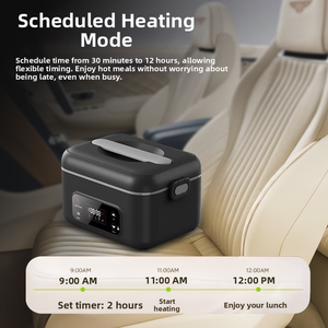 Boîte à lunch <span class=keywords><strong>chauffante</strong></span> électrique portable de 1,3 L, alimentée par <span class=keywords><strong>batterie</strong></span> rechargeable, chauffe-aliments en acier inoxydable, bol à riz anti-fuite - Product Image 4