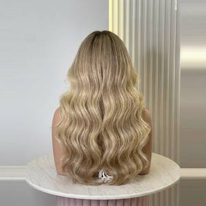 Peluca de <span class=keywords><strong>Cabello</strong></span> Humano con Ondas Suaves, Doble Trama, con Encaje Frontal HD, Raíces <span class=keywords><strong>Beige</strong></span>, Rubio - Product Image 3
