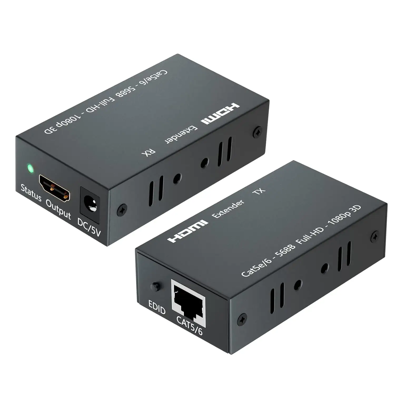 SY HDMIエクステンダー、最大60メートル (196フィート) の1080P送信機および受信機、RJ45 Cat5e/6/7イーサネットLANケーブルを介したHDMIイーサネット