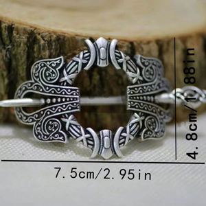 Viking Celtic Pattern Exquisite Hairpin Retro Baroque Hair <b>Clip</b> Hair Stick Viking Metal Celtic Hair Chopstick Hairpin for Women - Product Image 5