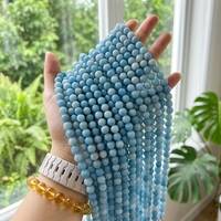 Perles en pierre naturelle en gros, pierre ciel bleu, Larimar bleu, perles de pierres précieuses en vrac à pouvoir énergétique amélioré pour la fabrication de bijoux