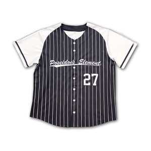 Impression par sublimation en gros maillot de baseball t-shirt chemise de baseball à rayures personnalisées pour hommes - Product Image 2