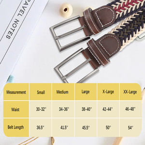 <span class=keywords><strong>Ceinture</strong></span> élastique tressée en coton rayé de 48 mm avec boucle à ardillon, sangle de <span class=keywords><strong>ceinture</strong></span> de golf extensible personnalisée, vente en gros - Product Image 5