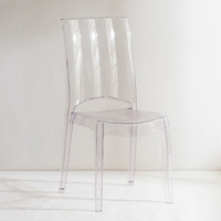 Vente en gros de meubles de maison chaise de salle à manger moderne et ordinaire en plastique résine acrylique transparent