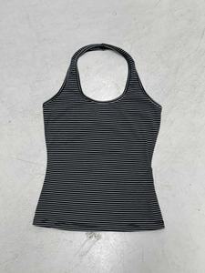 Top Casual Cómodo con Cuello Halter y Escote Cuadrado, Tejido Transpirable 100% Poliéster, Estampado Digital a Cuadros, para Mujer - Product Image 2