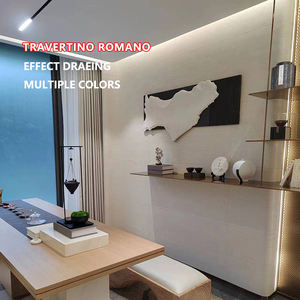 MCM Nuevo Diseño Lineal <span class=keywords><strong>Travertino</strong></span>/Romano Amarillo Color Flexible Cerámica Arcilla Azulejos Con Textura De Piedra Natural - Product Image 2