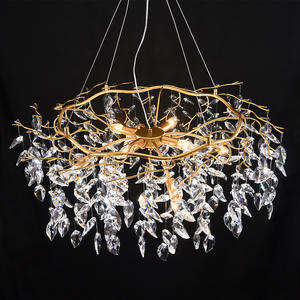 Modern Design K9 Crystal Rain Drop Chandelier Ballroom Villa Tree Branch Style pendant <b>light</b> for Living Room - Product Image 6