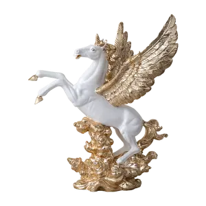 Украшение дома из смолы, статуя летающей лошади, скульптура для украшения офиса