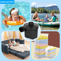 Electric Air Pump Potable Inflatable Pump Compressor for Mattress Swimming Pool Fast Air Filling Inflator Blower 3 Nozzles