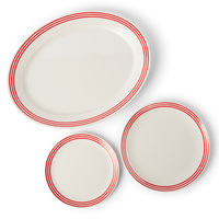 Ensemble de plateaux ovales et bols latéraux en mélamine, impression personnalisée, avec Design polychrome sur la Surface à l'avant, pour le dîner ou la salade, 6 pièces