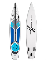 Planche de paddle gonflable HY Sports 3,8 m tout usage à 3 ailerons allongés et élargis en EVA/PVC pour la pêche à la ligne et la dérive, professionnelle et stable