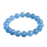Gelang Tren Mode Cetak Emboss Buatan Tangan Manik Bulat Kristal Awan Putih Langit Biru Alami