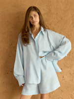 Nouvel Arrivage Été 2026 : Ensemble Décontracté Chic en Coton, Coupe Ample et Confortable, Comprenant une Chemise à Col Simple et un Short Droit