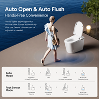WC intelligent à poser au sol avec réservoir intégré, télécommande, lavage à l'eau chaude et séchage à l'air