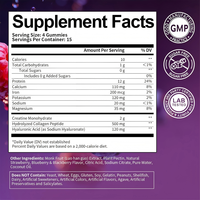 Suplemento de Gomitas Veganas Pre-Entrenamiento Sin Azúcar de Marca Privada OEM, 12G de Proteína de Suero, con Creatina y Colágeno para la Fuerza Muscular
