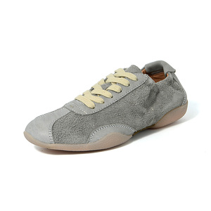 Chaussures de marche pour hommes en cuir véritable de qualité supérieure, style baskets, couleur gris argenté, pour un usage quotidien - Product Image 2