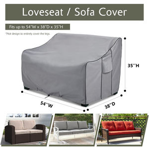 بيلاند مخصصة رمادي 600D أكسفورد 2 مقاعد فناء أريكة أغطية مقاومة للماء حديقة أريكة أغطية في الهواء الطلق - Product Image 4