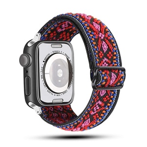 Bracelet de montre en nylon tressé en tissu graphique extensible pour <span class=keywords><strong>Apple</strong></span> Watch Series 9 8 7 Ultra 2 Bracelets 49 mm 45 mm 44 mm 40 mm - Product Image 6