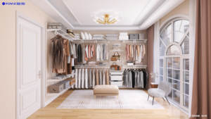 Ponie personnalisé belle promenade en métal dans la garde-robe <span class=keywords><strong>L</strong></span> en forme de U mur vestiaire garde-robe en métal - Product Image 2