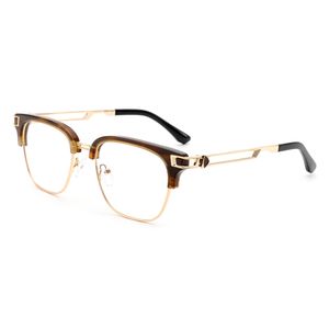 Lunettes de lecture vintage classiques faites à la main pour jeunes, anti-lumière bleue, monture carrée, élégantes, en plastique doré transparent - Product Image 5