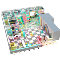 Equipo de Parque de Diversiones Interior Interactivo Personalizado para Niños, Área de Juegos Interior Comercial para Niños con Piscina de Agua y Tobogán