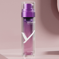 Bouteilles en plastique PET de luxe de 30 ml et 50 ml avec pompe sans air, vente directe d'usine, emballage pour soins personnels, lotion, crème