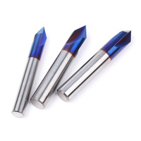 Personnalisable ODM/OEM 3 cannelures 60/90 degrés V-Cut Fraise en alliage solide Relief Gravure Cutter Double-Flûte Biseau Revêtement