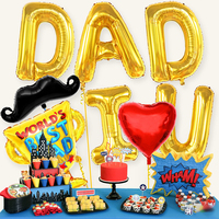 Nouveauté 2026 Joyeuse Fête des Pères Ballons en aluminium multicolores en forme d'arche Couronne Champion JE T'AIME Papa Décorations de fête