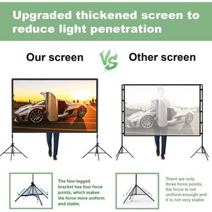 DUYIKJ Support d'écran de projecteur portable de 120 pouces Résolution 4K de projection avant arrière intérieure/extérieure légère pour une 16:9 optimale - Product Image 4