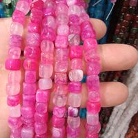 Perles d'agate naturelle carrées de 8 mm, perles en pierre naturelle en vrac, cordons en gros pour la fabrication de bracelets