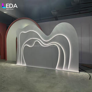 LEDA New Design Custom Multi- layer <b>White</b> <b>Acrylic</b> with Light Strips Backdrop Arch for Wedding Stage Events Decoration - Product Image 2