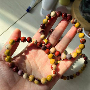 Braccialetti da donna in cristallo Mookaite rosso scuro da 8mm gioielli spirituali all'ingrosso per il regalo - Product Image 6