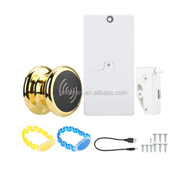 Zinc Alloy Swipe Bracelet Cabinet Locker Lock with Free Wristband Rfid 125khz Card Drawer Cabinet Electronic Intelligent Lock