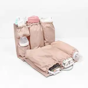 接受定制标志便携式婴儿手提包尿布袋插入收纳袋，带11个口袋