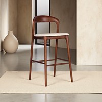 Tabouret de bar moderne minimaliste en bois massif non pliable avec dossier. Modèle 8001 de haute qualité pour restaurant, salon, usage commercial