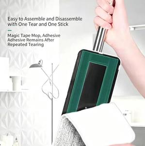Hands-Free Lazy <b>Mop</b> With Bucket Set 33cm Extendable Microfiber Flat <b>Mop</b> Stainless Steel Rod Self-Wringer For Home Cleaning - Product Image 3