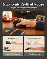 EM11 NL Mouse Optik Nirkabel Ergonomis 2.4G Tanpa Suara Sensitivitas Kecepatan 3-Tingkat Dapat Diisi Ulang Antarmuka USB Vertikal Bebas Nyeri