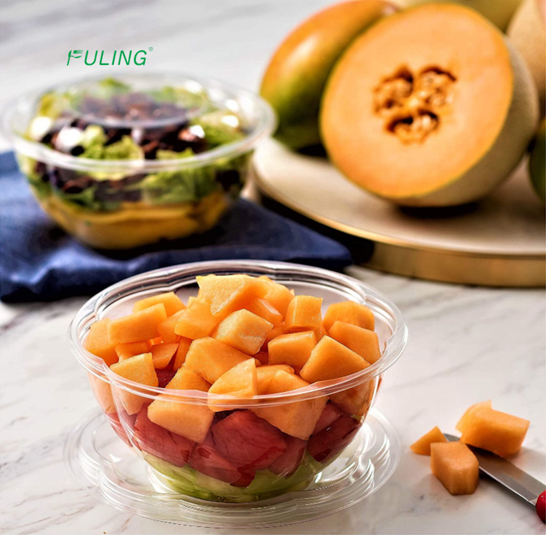 64 Ounce Disposable Plastic Salad Bowls - Eco-friendly